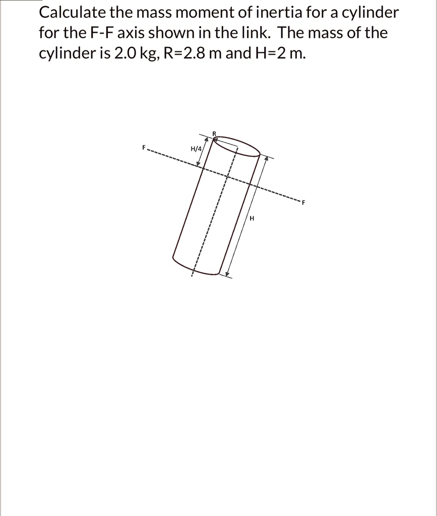calculate the mass moment of inertia for a cylinder for the f f axis
