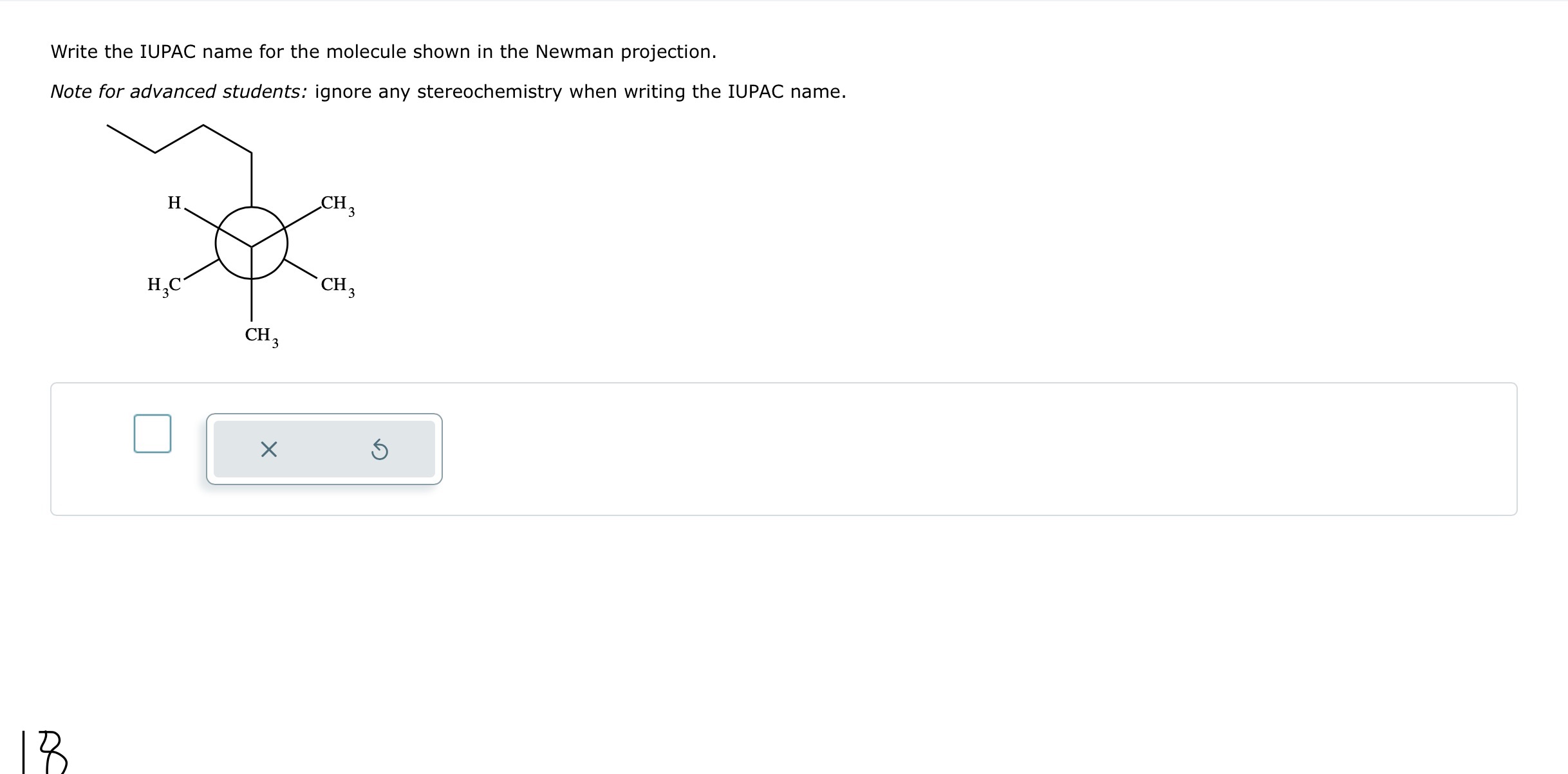 write the iupac name for the molecule shown in the newman projection