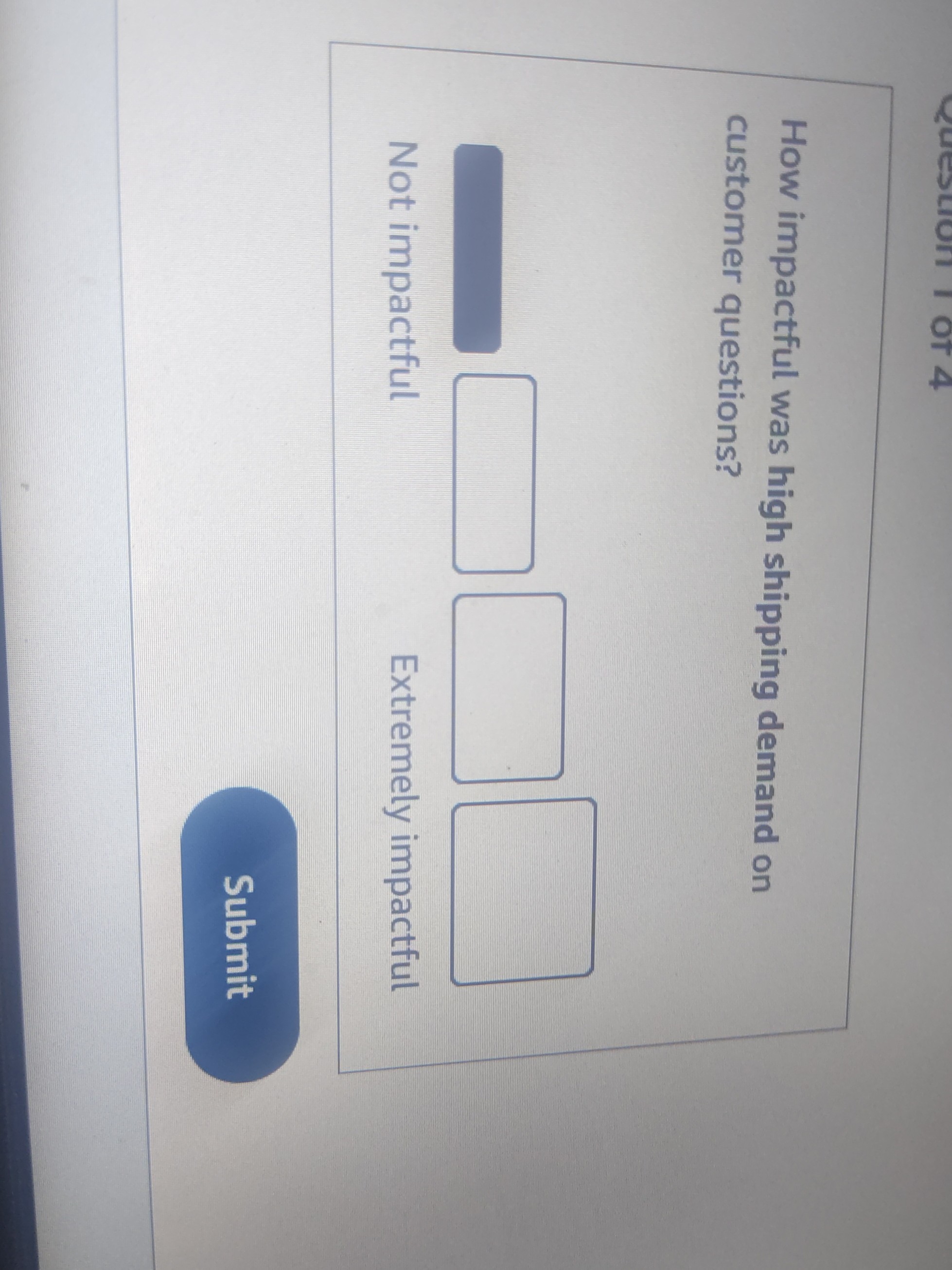 how impactful was high shipping demand on customer questions square not impactful extremely