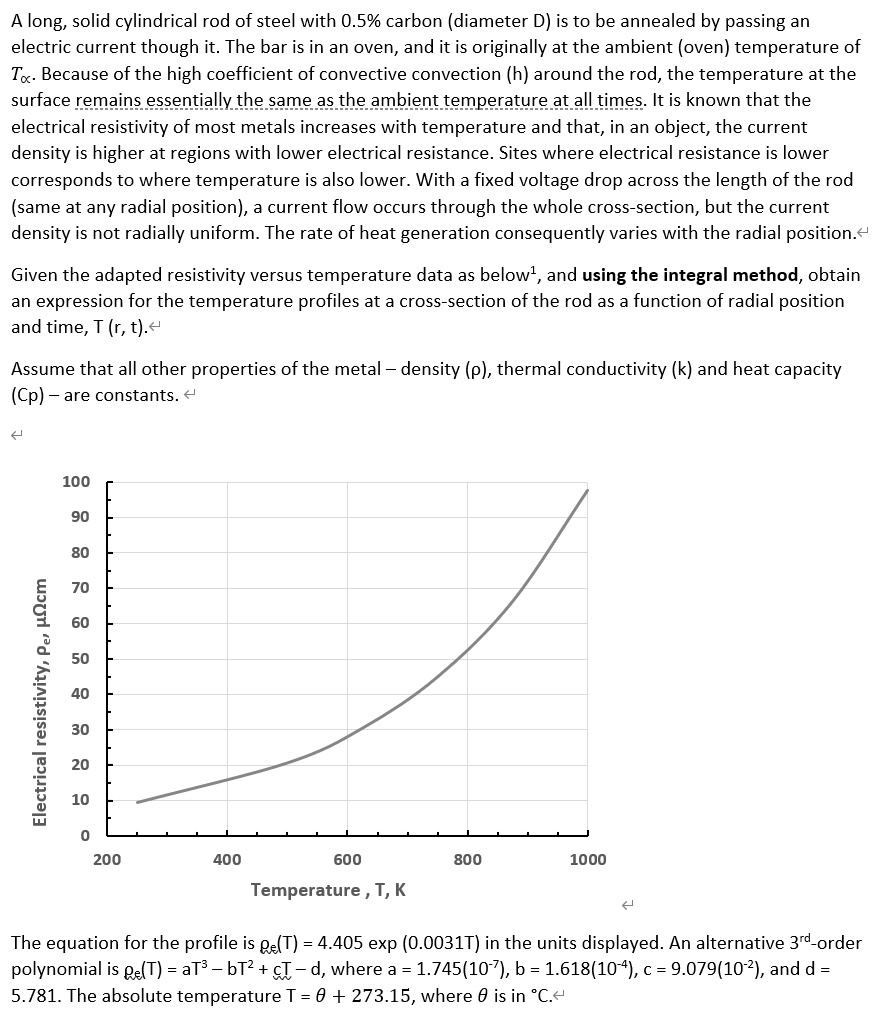 SOLVED A long, solid cylindrical rod of steel with 0.5 carbon