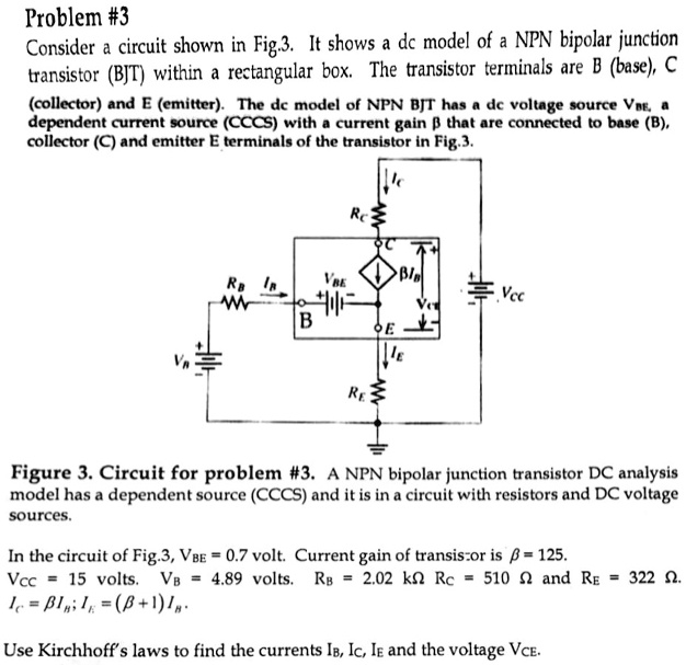 SOLVED Problem 3 Consider a circuit shown in Fig. 3. It shows a DC