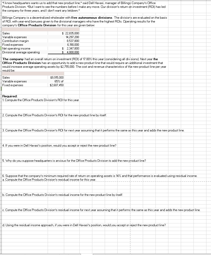 SOLVED I know headquarters wants us to add that new product line