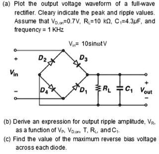 SOLVED: Plot the output voltage waveform of a full-wave rectifier