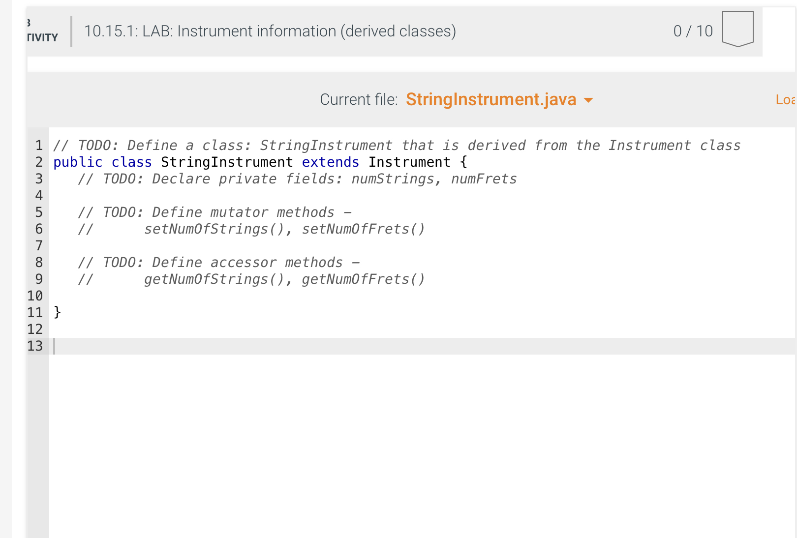 3 10.15.1 LAB Instrument information (derived classes) 0 / 10 Current