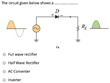 SOLVED: The circuit given below shows a - Full wave rectifier - Half