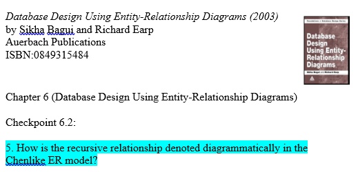 SOLVED: Text: Database Design Using Entity-Relationship Diagrams (2003