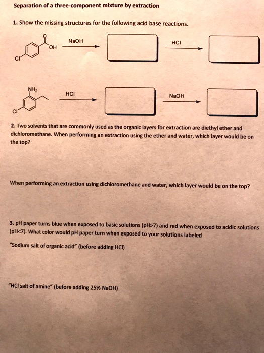 SOLVED Text Separation of a mixture by extraction