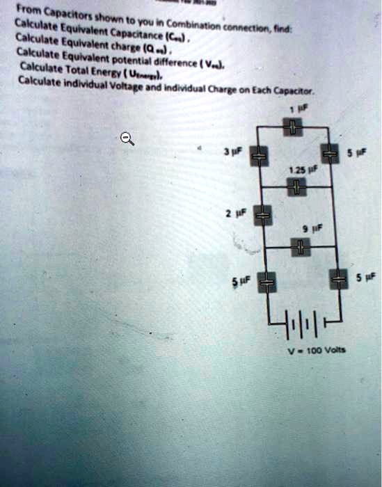 SOLVED Calculate Equivalent Capacitance (C). Calculate Equivalent