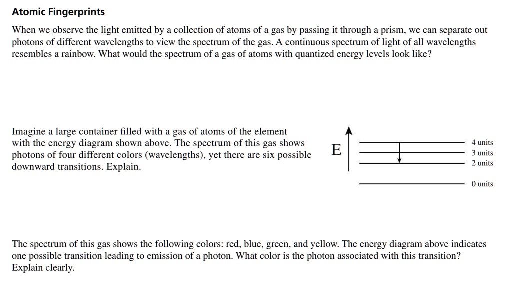 Atomic Fingerprints When we observe the light emitted by a collection