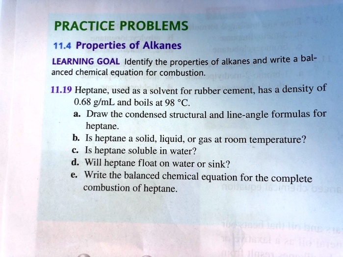 SOLVED PRACTICE PROBLEMS 11.4 Properties of Alkanes LEARNING GOAL