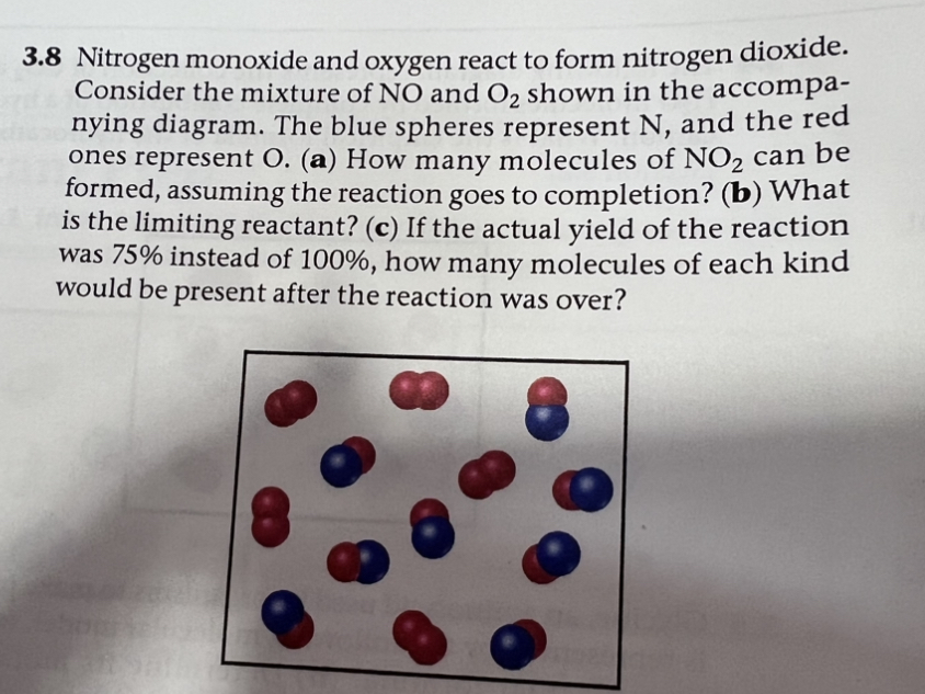 3.8 Nitrogen monoxide and oxygen react to form nitrogen dioxide