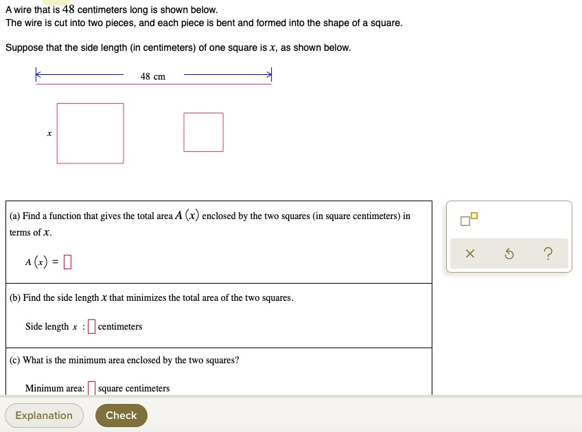 SOLVED wire that is 48 centimeters long is shown below The wire is