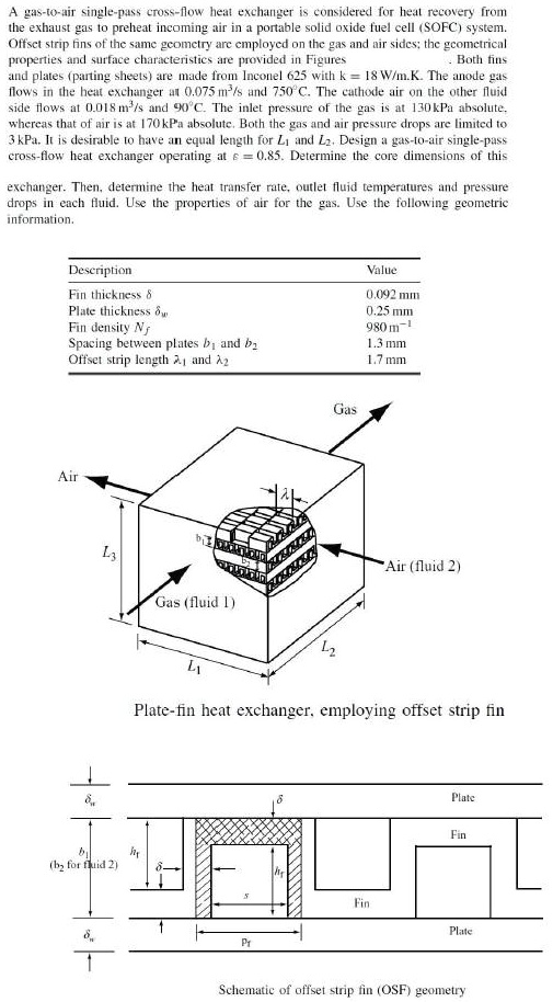 SOLVED A gastoair singlepass crossflow heat exchanger is