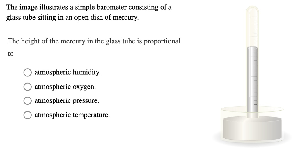 SOLVED The image illustrates a simple barometer consisting of a glass