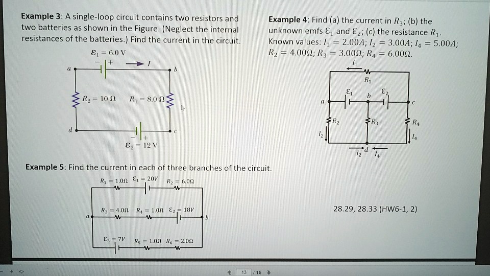 SOLVED Example 3 A singleloop circuit contains two resistors and two