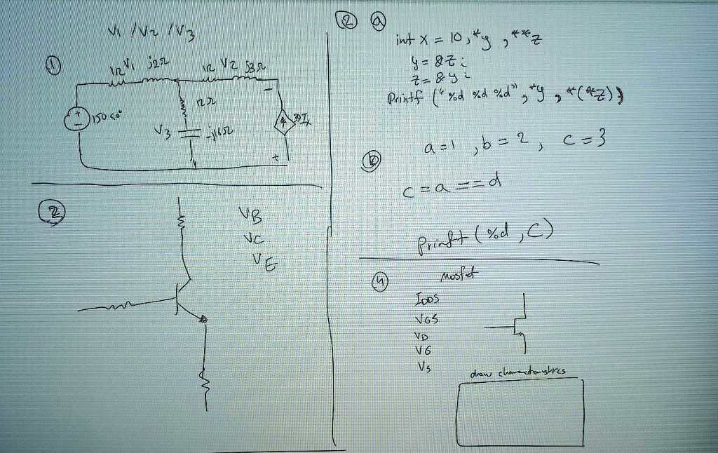 SOLVED Circuit questions related to MOSFETs, BJTs, and voltage