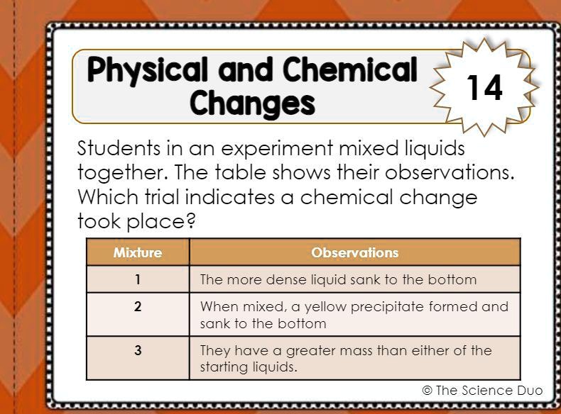 SOLVED 'someone plz help me. Physical and Chemical 14 Changes Students