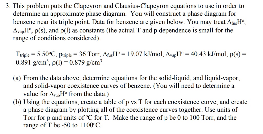SOLVED: This problem puts the Clapeyron and Clausius-Clapeyron