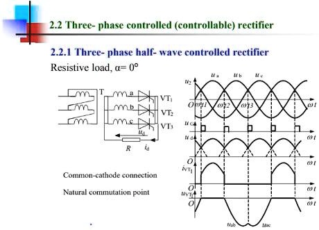 Draw the thyristor 3 and 5 phase times for the power circuit 3-phase