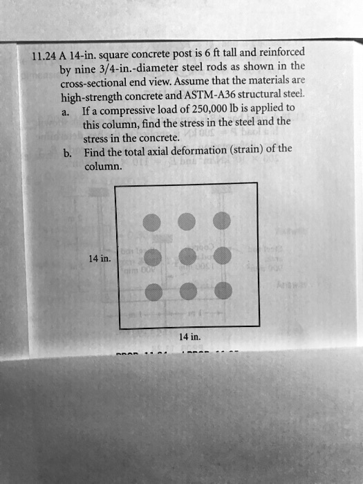 11.24 A 14inch square concrete post is 6 ft tall and reinforced by