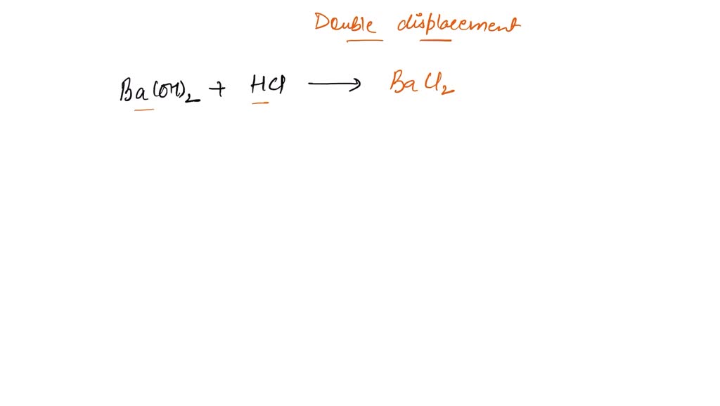 Solved: Choose The Salt Formed When Barium Hydroxide Reacts With Hydrochloric Acid.