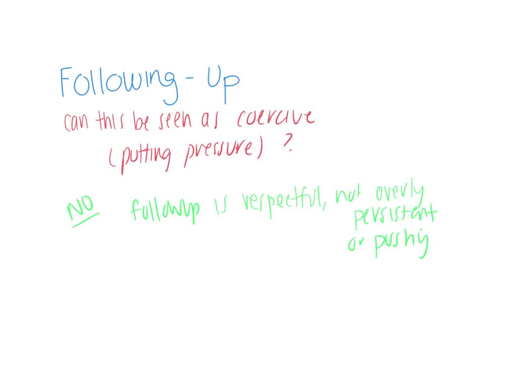 SOLVED Don’t you think that following up can be seen as a coercive