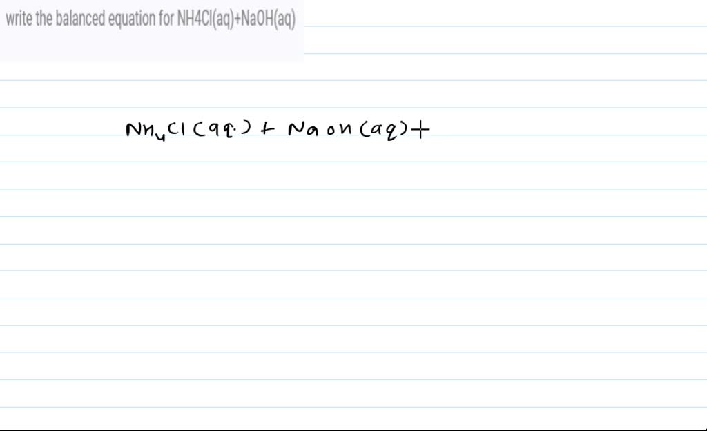 SOLVED Balance the chemical equation by adding coefficients as needed. Equation NaOH(aq