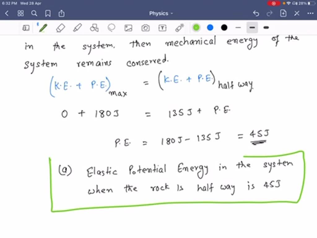 SOLVED Dennis puts a rock in his slingshot and pulls back the rubber band. When pulled all the