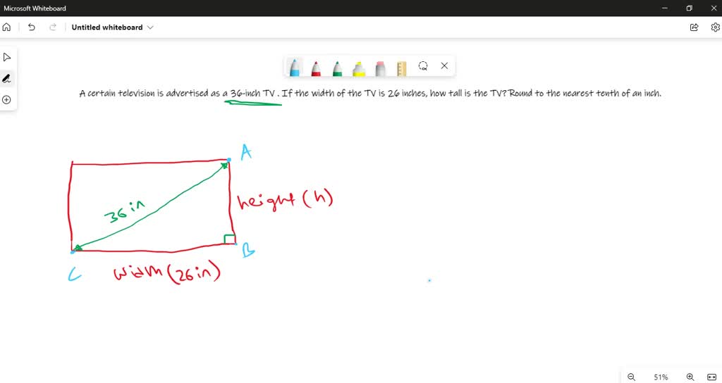 SOLVED A certain television is advertised as a 36inch TV. If the