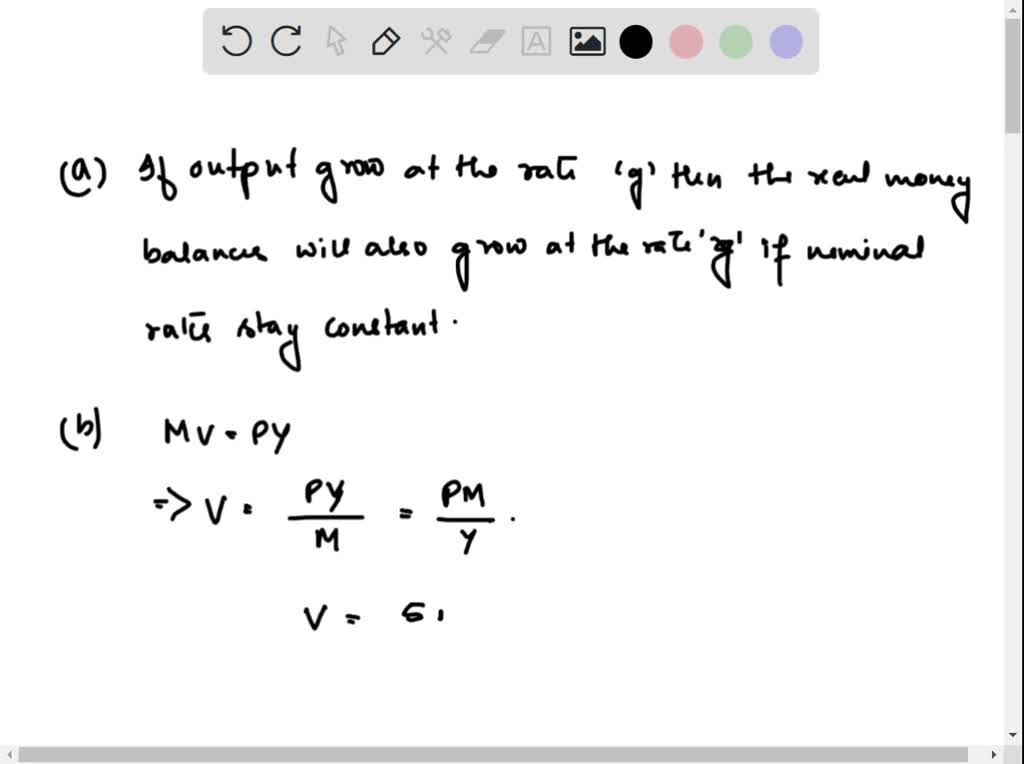 SOLVED the money demand function is as follows (M/P)d = L( i, Y ) = Y