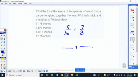Solved: 'Find The Total Thickness Of Two Pieces Of Wood That A Carpenter Glued Together If One Is 5/16 Inch Thick And The Other Is 7/8 Inch Thick 1 1/8 Inches 1 5/8 Inches 13/16 Inches 1 1/4Inches'