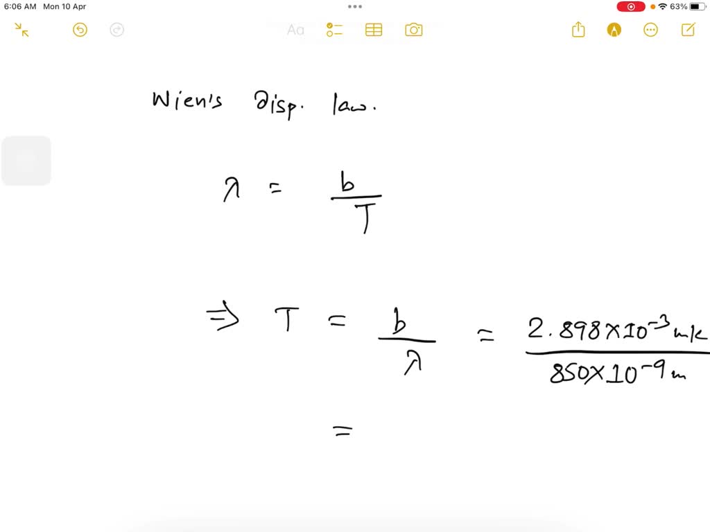 SOLVED A distant star emits maximum intensity for wavelength 850 nm