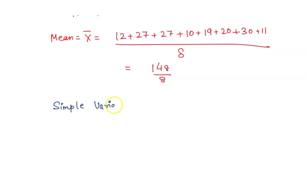SOLVED Calculate the sample standard deviation of the data shown