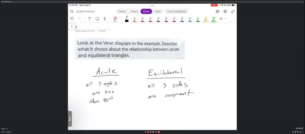 SOLVED: 'Look at the Venn diagram in the example. Describe what it