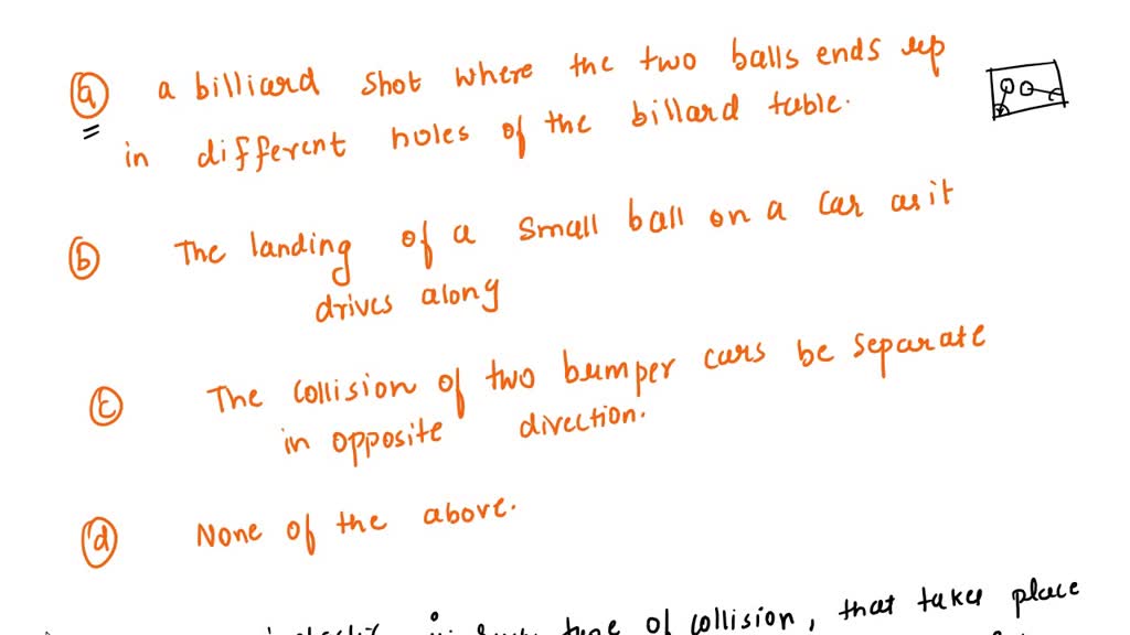 SOLVED Which is an example of an inelastic collision? mark ) billiard