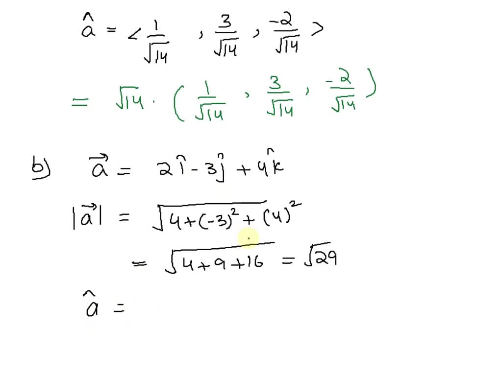 SOLVED Use the equation a = aaÌ‚ to express each of the following