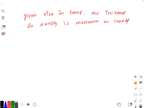 Solved: As Water Is Cooled Its Density Increases Until It Reaches About