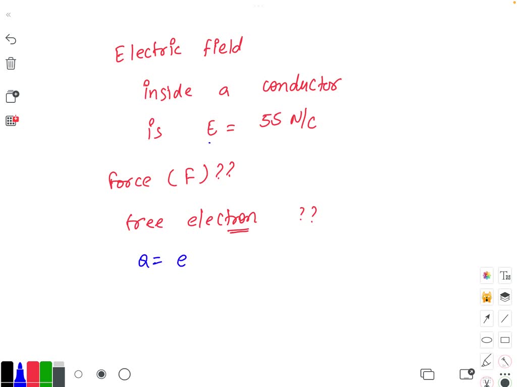 SOLVED The magnitude of the electric field strength inside a conductor
