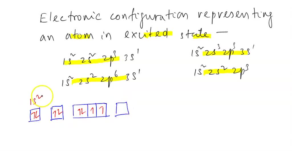 Solved: Which Electron Configuration Represents An Atom In An Excited State- 1S2 2S2 2P3 3S' 1S2 2S2 2P6 3S1 1S? 2S3 2P3 3S1 1S? 2S2 2P3