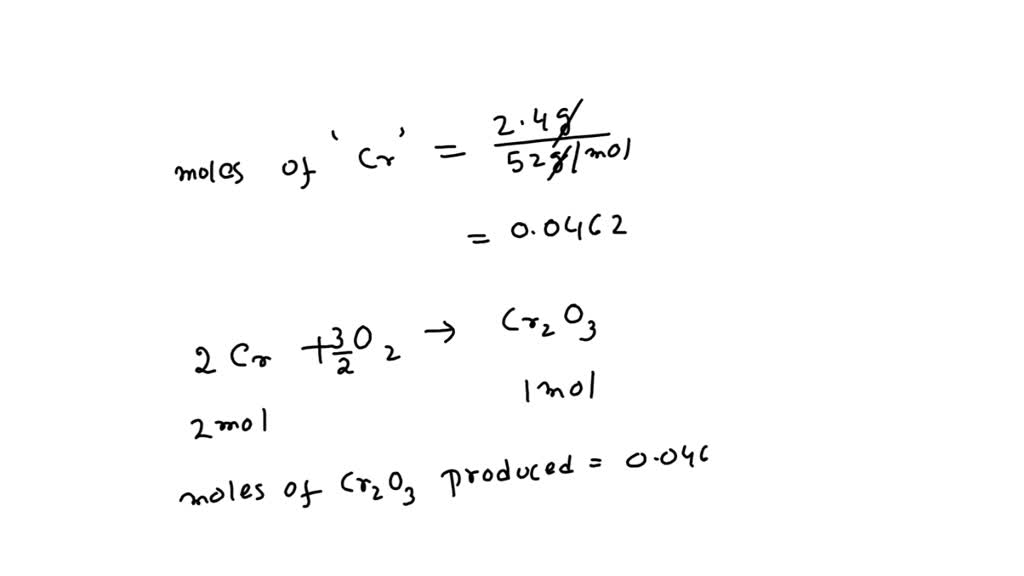 SOLVED What is the standard enthalpy change? If 2.4 g of chromium is