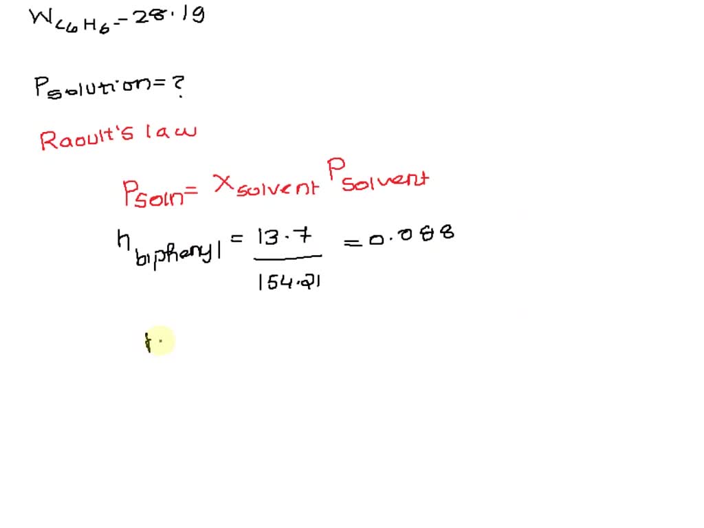 Solved: Biphenyl, C12H10, Is A Nonvolatile, Nonionizing Solute That Is Soluble In Benzene, C6H6. At 25 ∘C,, The Vapor Pressure Of Pure Benzene Is 100.84 Torr. What Is The Vapor Pressure Of