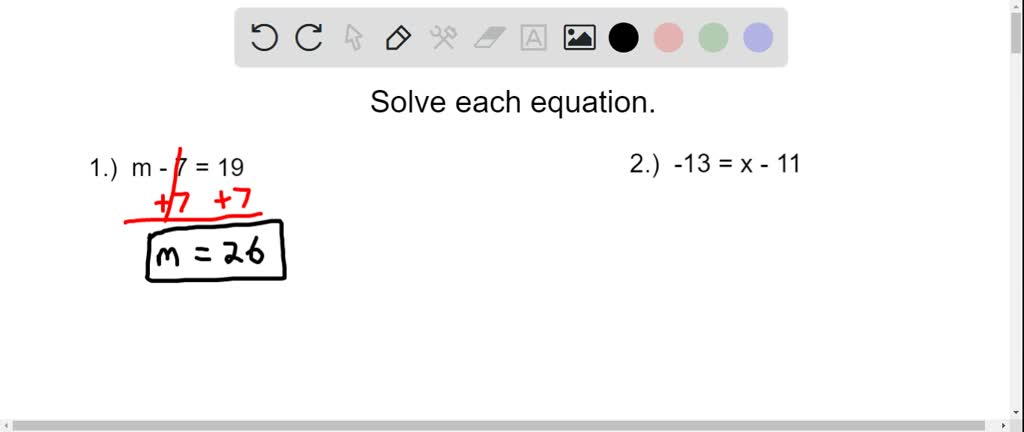 Solve 1-step equations - example 1 | Numerade