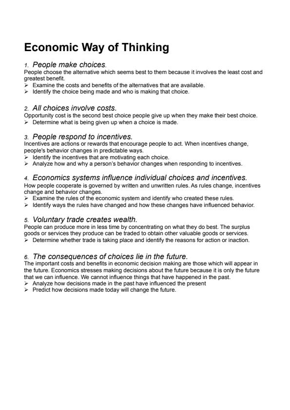 SOLVED The notion of "purposeful behavior" in the economic perspective