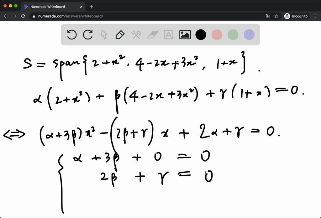 SOLVED'What is the dimensionality of the subspace spanned