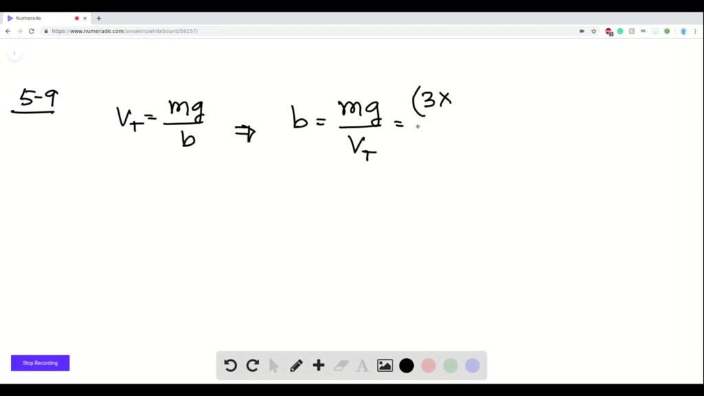 SOLVED(II) The terminal velocity of a 3 \times 1…