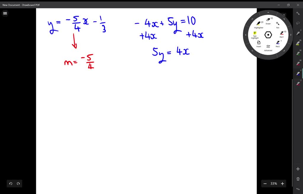 Determine if the equations represent parallel lin…