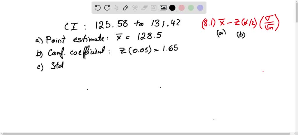 Use the given confidence interval limits to find