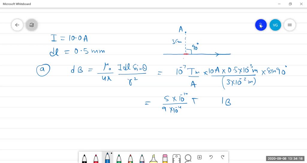 SOLVED4 cm 3 cm A 9A current flows through the wire shown. What is