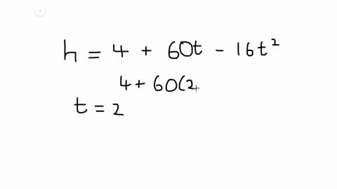 Solved:a Football Was Kicked Vertically Upward From A Height Of 4 Feet With An Initial Speed Of 60 Feet Per Second. The Formula H=4+60 T-16 T^2 Describes The Ball's Height Above The