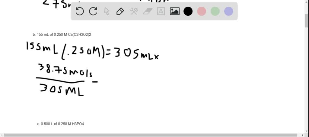 SOLVEDCalculate the new molarity when 150. mL of water is added to